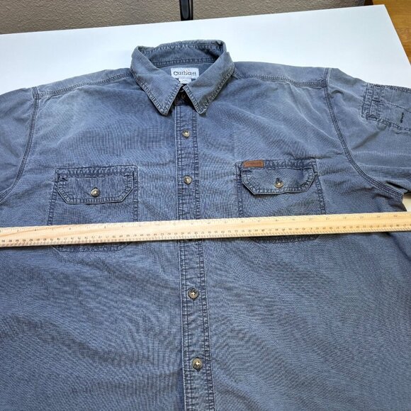 Carhartt Ripstop Utility Work Shirt Faded Blue Men's 2XL - Picture 8 of 8